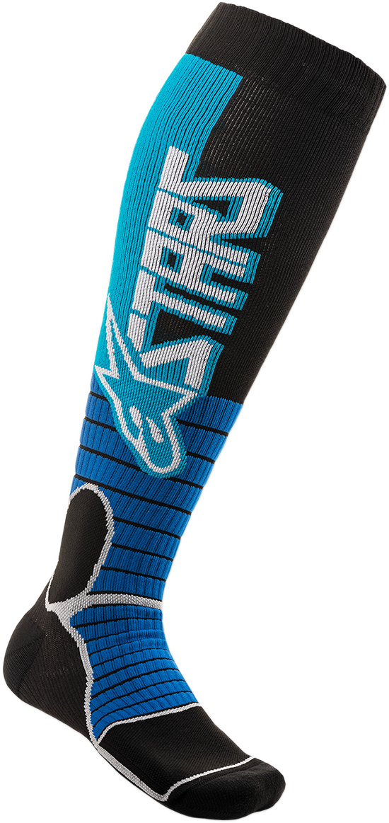 ALPINESTARS MX Pro Socks - Cyan/Black - Medium 4701520-731-SM - Howling Moto