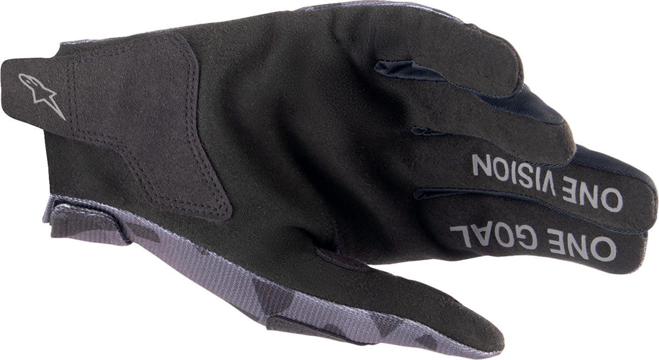 Alpinestars Youth Radar Gloves in Magnet Silver, small size, with protective features and branding visible.