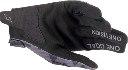 Alpinestars Youth Radar Gloves in Magnet Silver, small size, with protective features and branding visible.