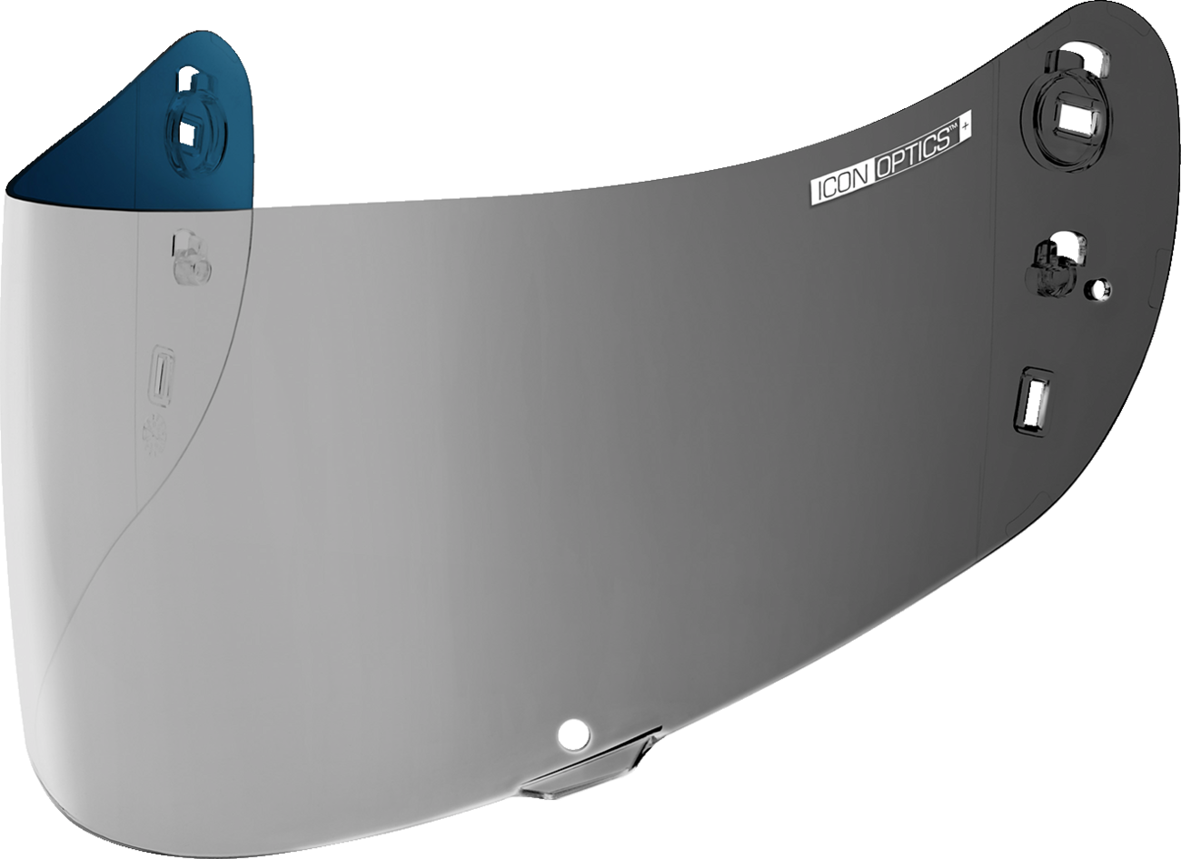 ICON Optics Airframe Pro/Airform/Airmada helmet shield in silver, 22.06 size, compatible with Bill's Exhausts helmets.