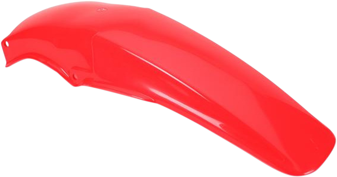 Red Acerbis rear fender for motorcycle, lightweight body part designed for durability and style.