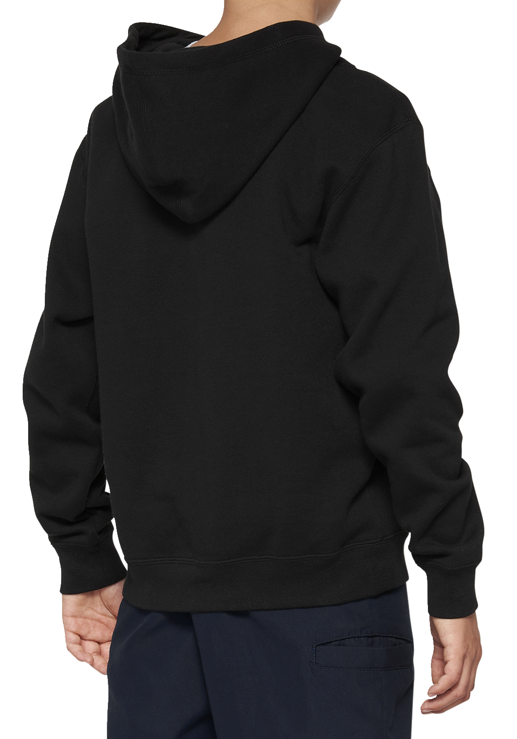 Black Bill's Exhausts Youth Icon Hoodie in large size, featuring a hoodie with a front pocket and logo design.