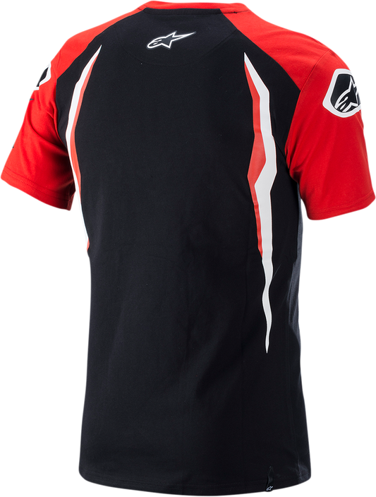 Red and black Alpinestars Honda T-Shirt in medium size, featuring Alpinestars branding and Honda logo, casual style.