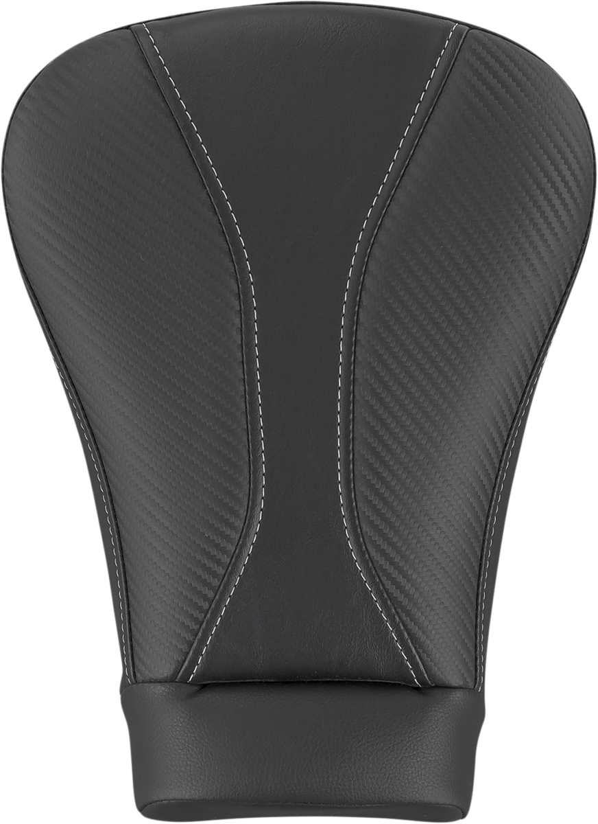 Black Saddlemens Dominator Pillion Pad for Sport bikes with gray stitching, designed for FL models from 2008 to 2023.