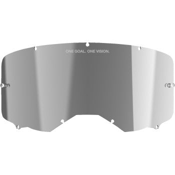 Alpinestars Vision 8/Vision 5/Vision 3 goggles with silver mirror lenses, showcasing sleek design and reflective lens surface.