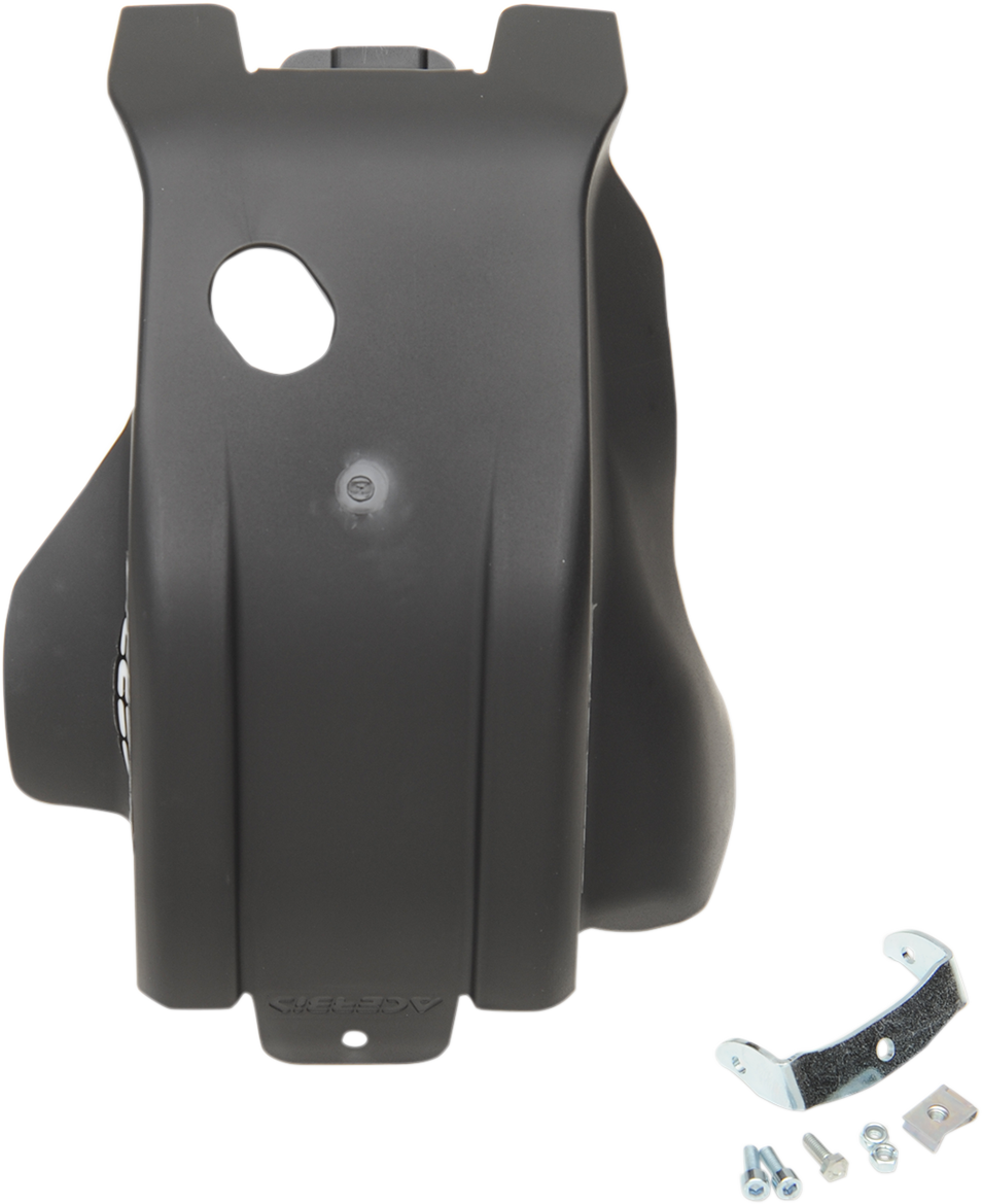 Black ACERBIS skid plate for Husqvarna and KTM bikes, durable body protection part with product code 2250270001.