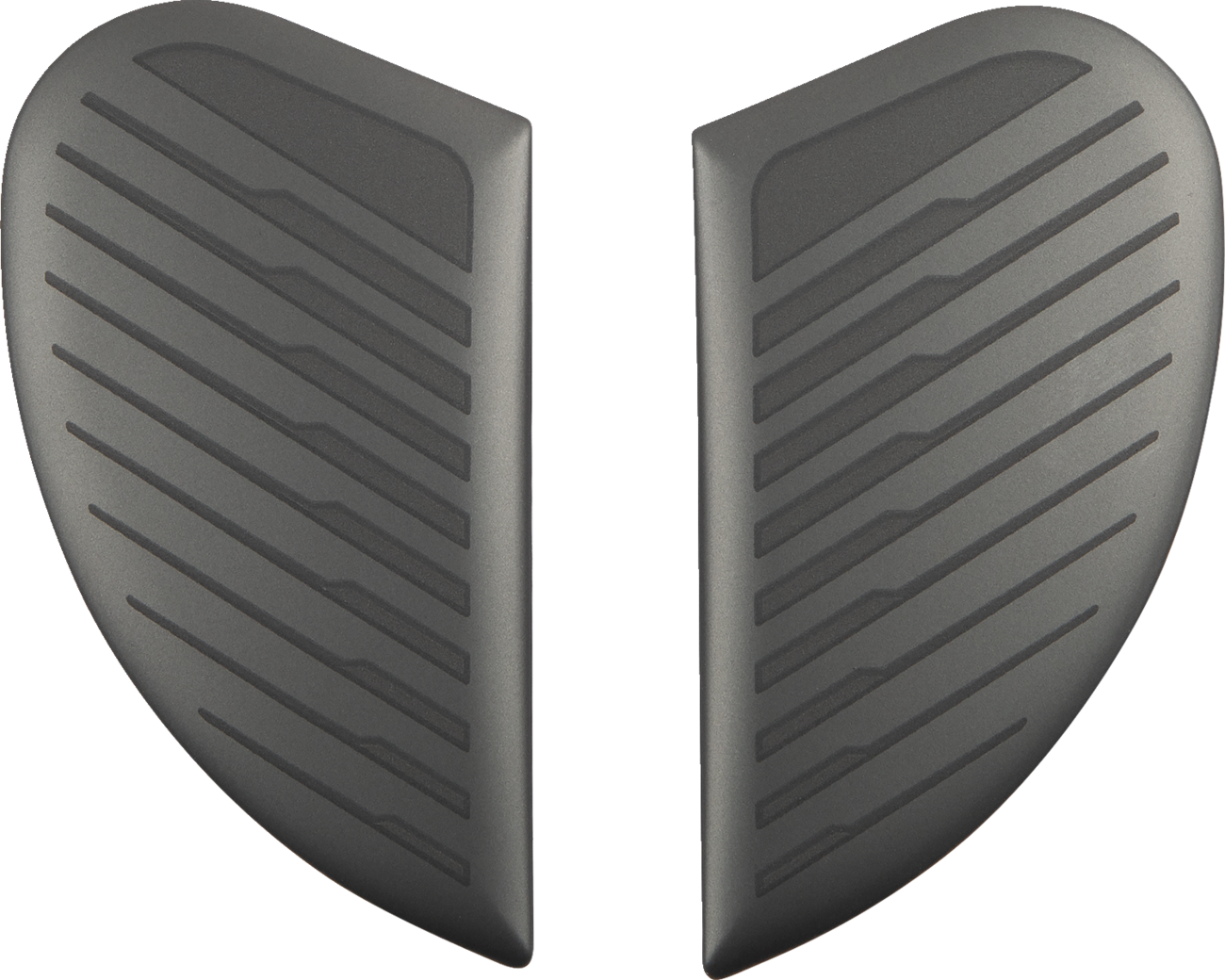 Silver ICON Airform™ Side Plates for Counterstrike helmet, replacement parts, shown on a white background.