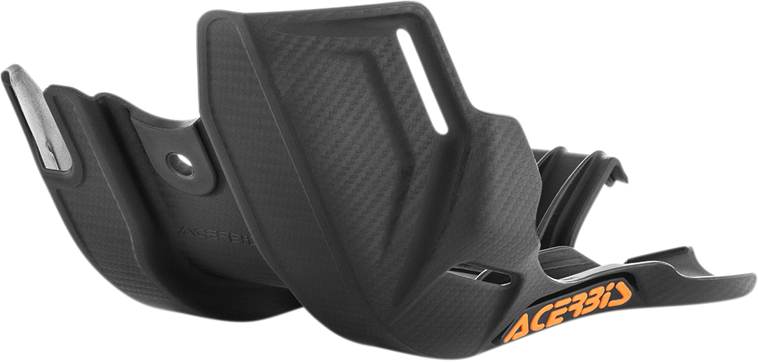 Black Acerbis MX skid plate for motorcycle, durable body protection component with model number 2630540001.