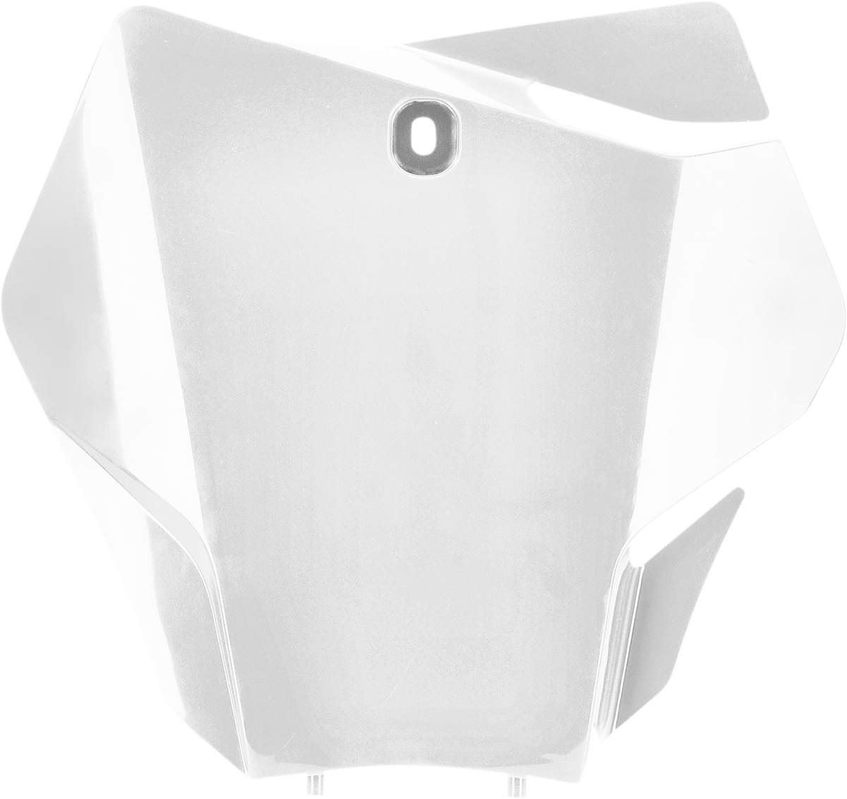 White Acerbis front number plate for motorcycle, displaying the body-mounted design with product code 2872760002.