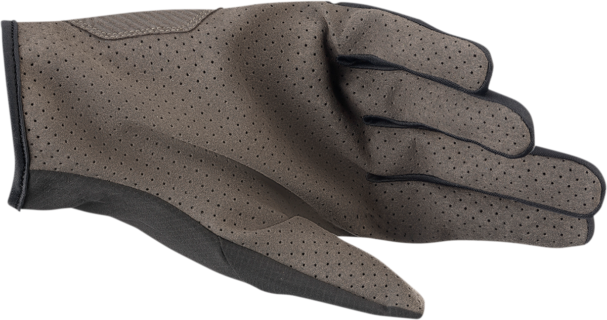 Black Alpinestars Drop 6.0 motorcycle gloves in large size, featuring protective padding and adjustable wrist closure.