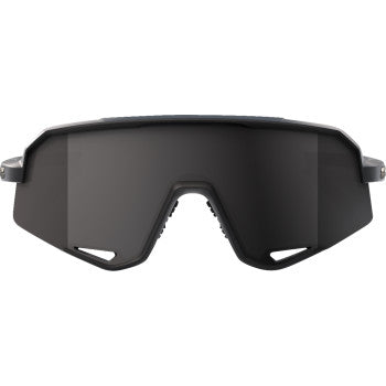Bill's Exhausts 100% Slendale sunglasses in matte black with smoke lenses, showcasing stylish, polarized eyewear design.