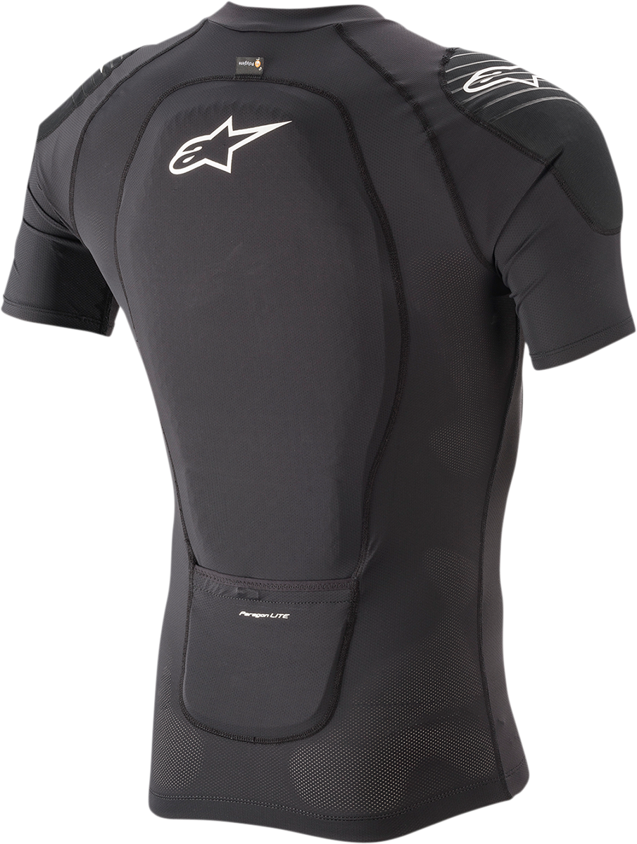 Black ALPINESTARS Paragon short-sleeve jacket in XL, featuring a sleek design and durable fabric for stylish protection.