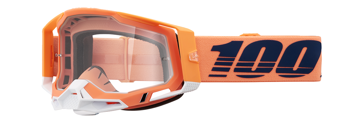 100% Racecraft 2 Goggles - Coral - Clear 50009-00018 - Howling Moto