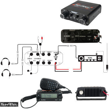 Bill's Exhausts NAVATLAS 2-Seat Intercom/Headset Kit in beige, designed for clear communication during vehicle maintenance.