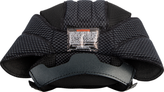 Black AFX FX-37X Liner helmet by Bill's Exhausts, large size, interior padding, shown from a side angle.