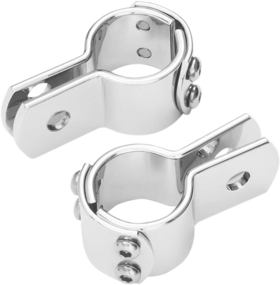 Bill's Exhausts SHOW CHROME clamp, 1-1/4 inch round engine clamp, metallic finish, used for securing exhaust components.