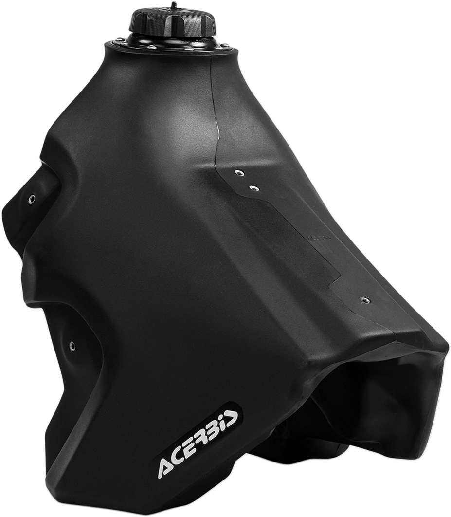 Black Acerbis gas tank for Suzuki DR-Z 400E 2000-2009, 3.7-gallon capacity, motorcycle body part with brand label.
