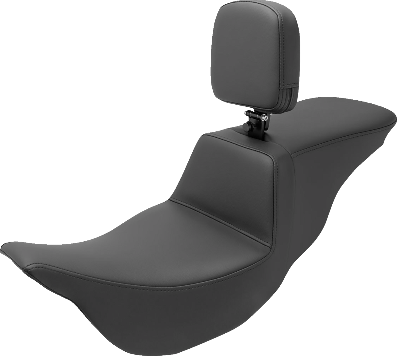 SADDLEMEN Tour Step Up Seat with rider backrest for Harley FL models 2008-2022, plain design, motorcycle seat.