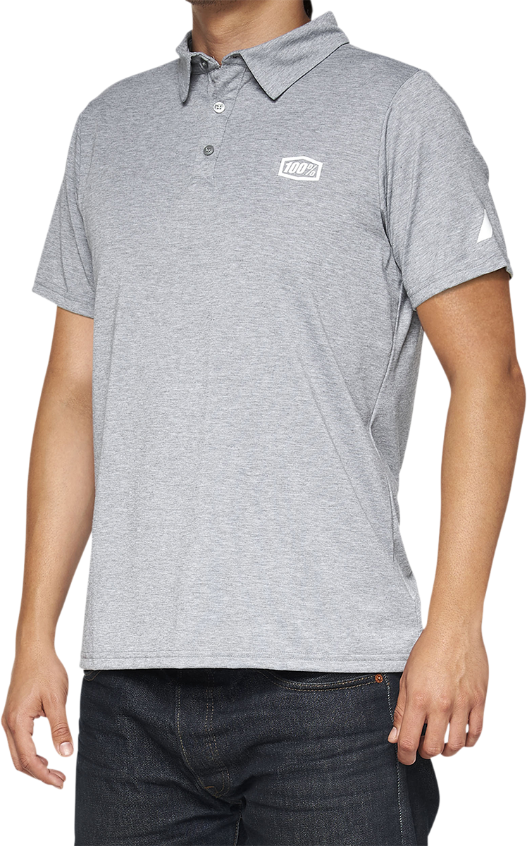 100% Corpo Polo Shirt - Heather Gray/White - XL 35019-252-13 - Howling Moto