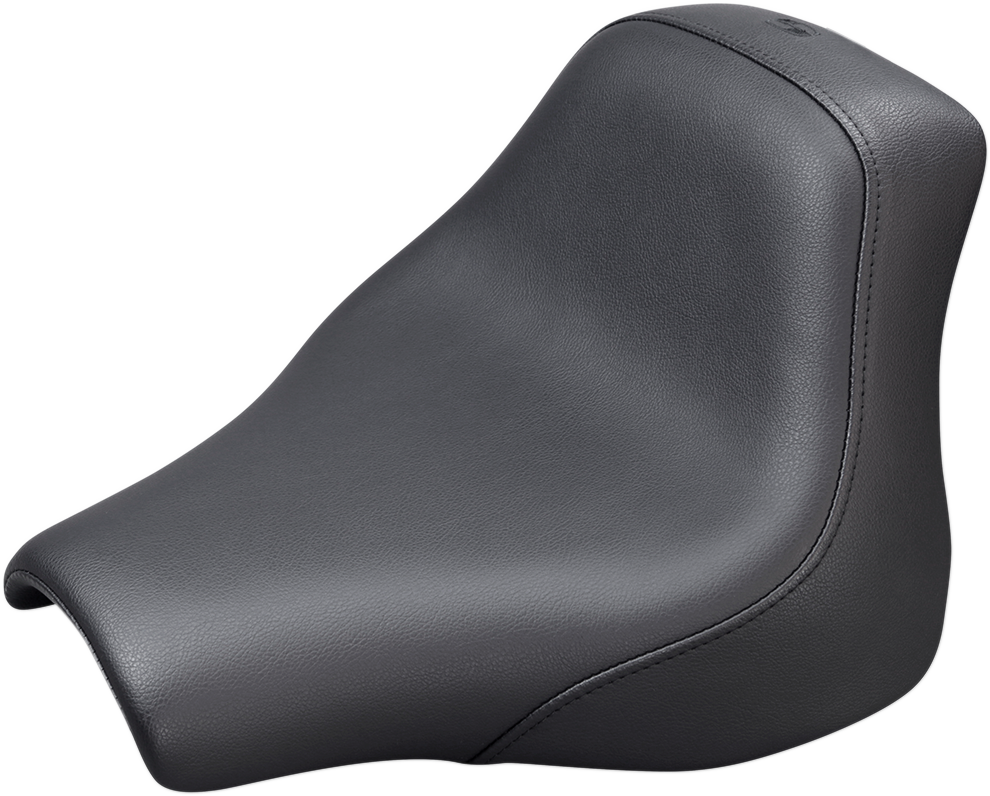Black SADDLEMEN Renegade Solo seat for motorcycles, featuring smooth leather surface and ergonomic design.