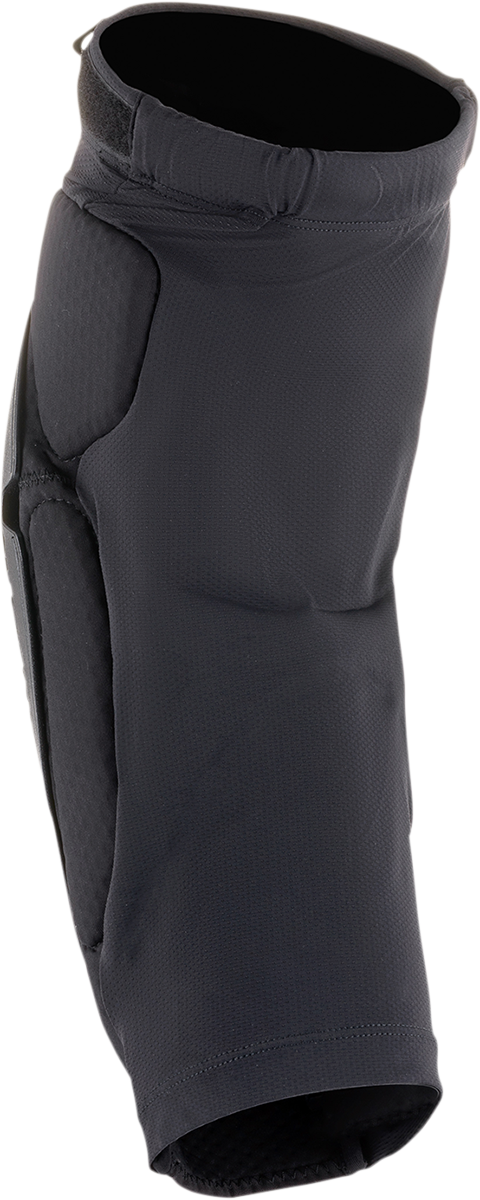 Alpinestars Bionic Flex knee guards in size L/XL, black protective bionics for motorcycle riding, with adjustable straps and reinforced padding.