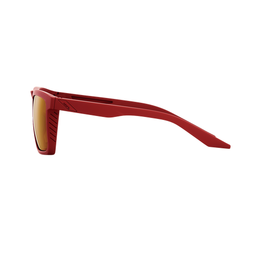 Bill's Exhausts crimson bronze sunglasses with 100% Renshaw glasses design, featuring stylish frames and tinted lenses.