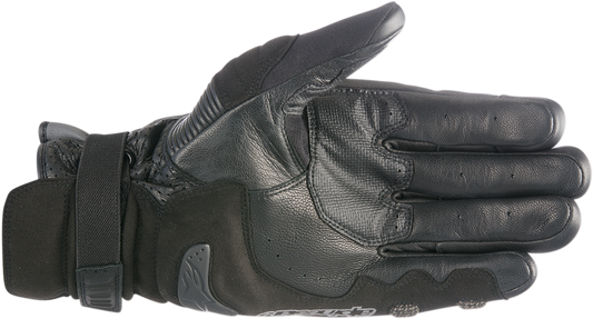 Alpinestars Belize Drystar® motorcycle gloves in black, anthracite, and red, size large, showing textured leather and protective features.