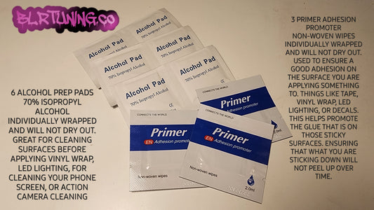 ALCOHOL PREP PADS AND PRIMER ADHESION PROMOTER WIPES BUNDLE - Howling Moto