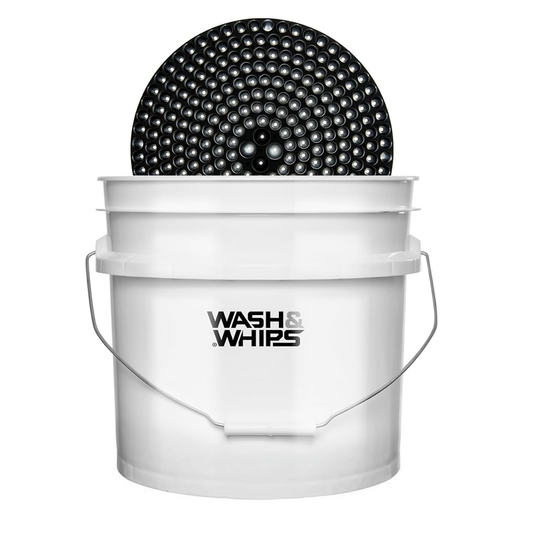 WASH&WHIPS Chenille Premium Scratch-Free Microfiber Lint-Free Blue Wash Mitt 8" x 10"in & Black Pitstop Particle Interceptor - Howling Moto