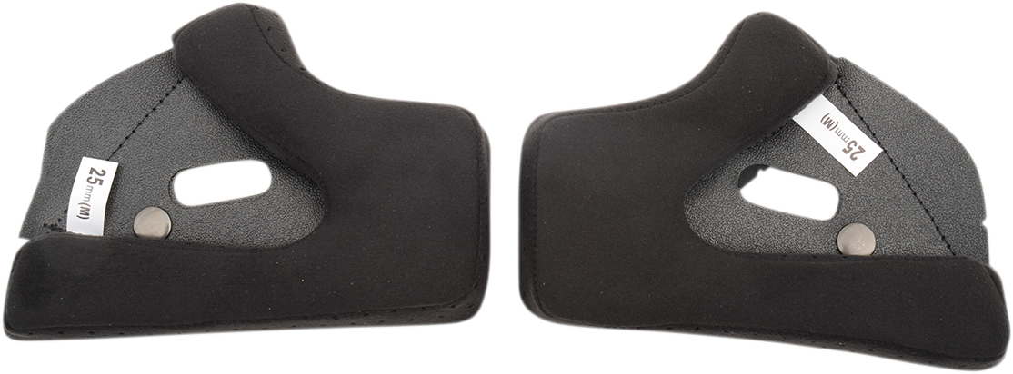Black BILTWELL Gringo Cheek Pads, 33mm, helmet parts for Gringo and Gringo S helmets, designed for comfort and fit.