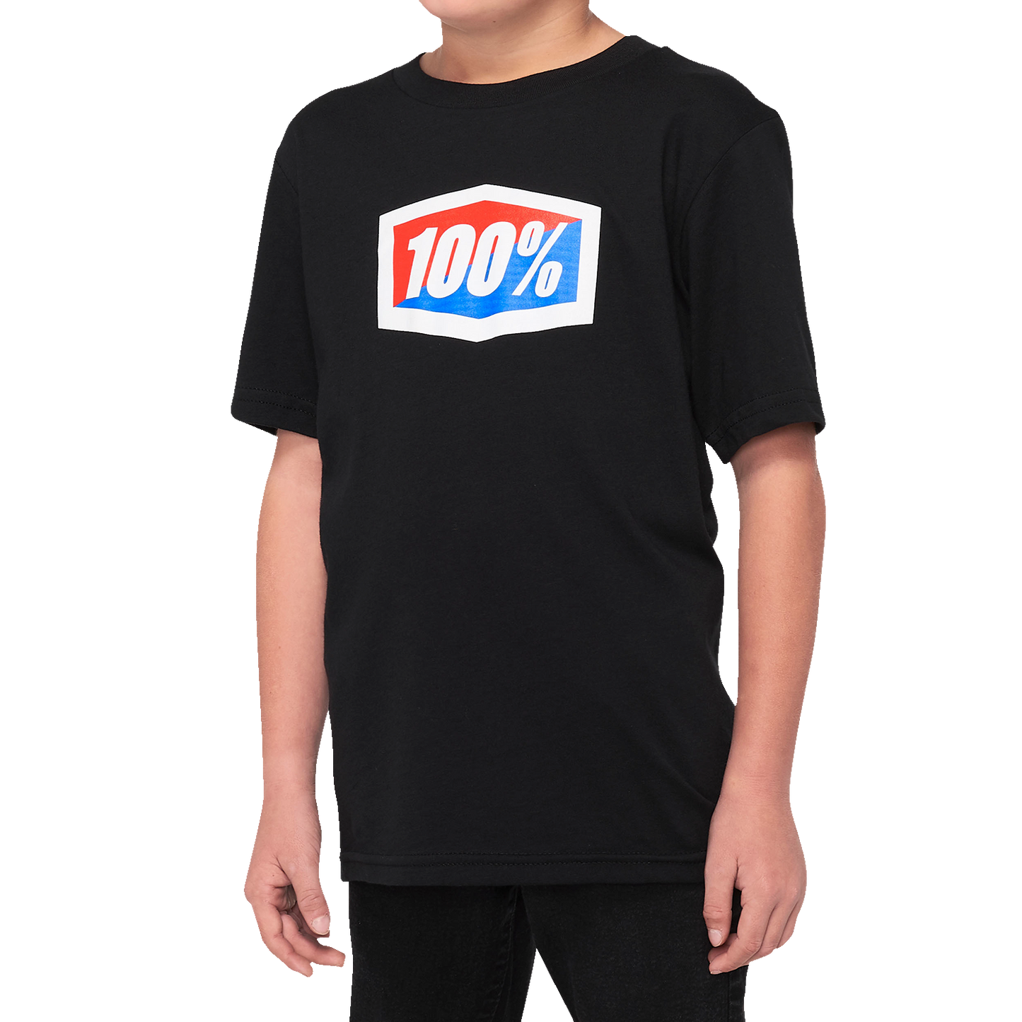 100% Youth Official T-Shirt - Black - XL 20001-00003 - Howling Moto