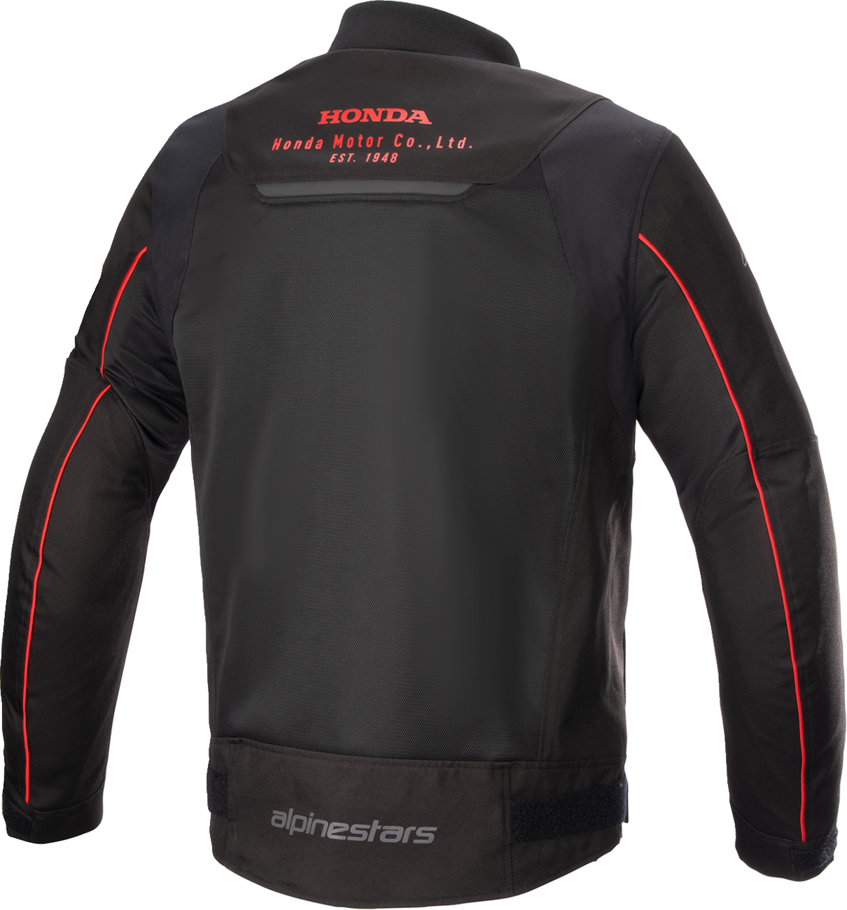 Black and red ALPINESTARS Honda Luc v2 Air motorcycle jacket in medium, featuring lightweight, breathable design and protective features.