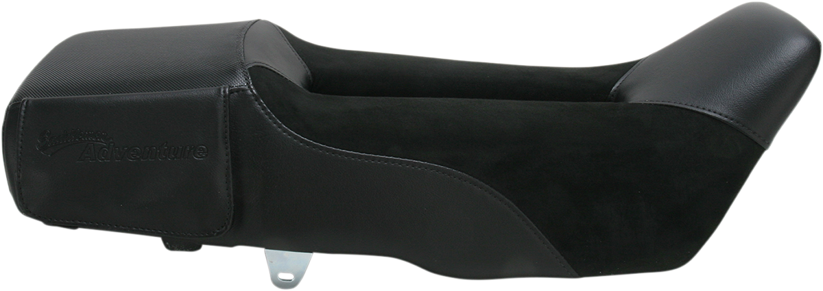 SADDLEMEN Adventure Seat for KLR 650 motorcycle, black seat with textured surface, designed for comfort and durability.