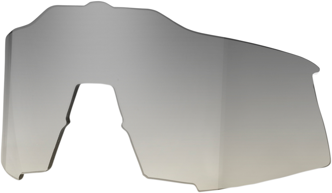 Yellow silver mirror lens for 100% Speedcraft sunglasses by Bill's Exhausts, shown in a close-up image.