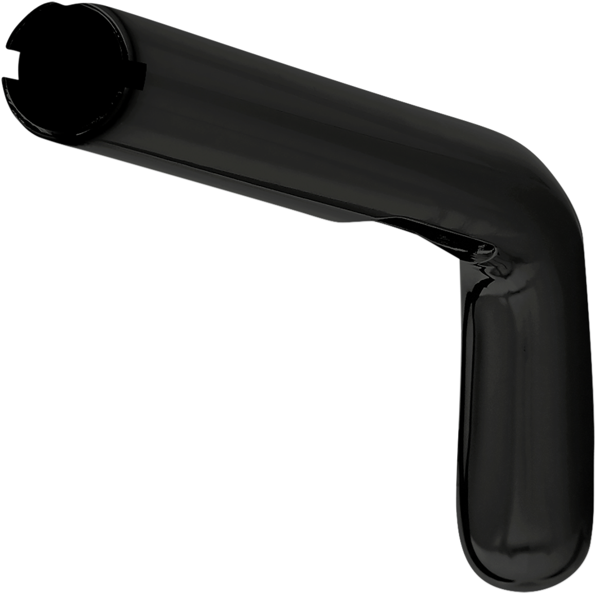 Black BILTWELL Tracker Mid Oversized Handlebar for motorcycles, showcasing the sleek, curved design with mounting points.