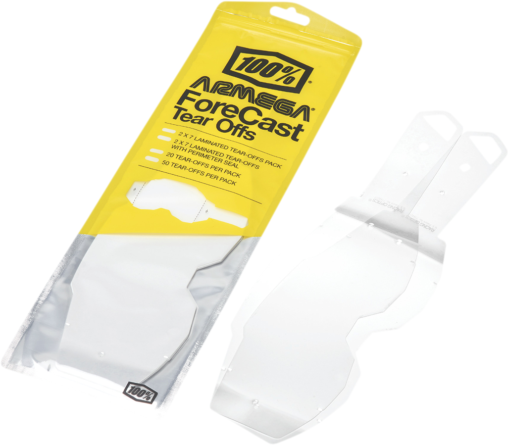 100% Armega Forecast Tear-Offs - Standard - 20 Pack 59065-00001 - Howling Moto