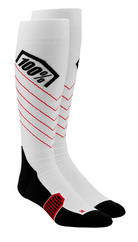 100% Hi-Side Performance Socks - White - Small/Medium 20054-00005 - Howling Moto