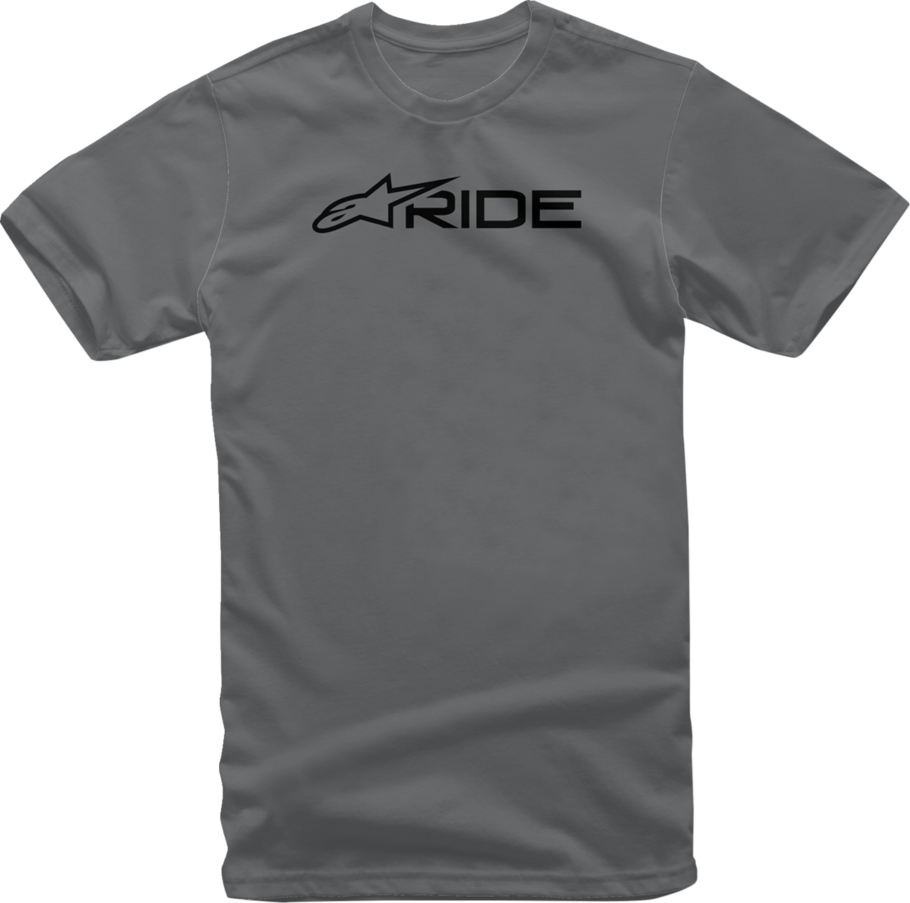 Alpinestars Ride 3.0 T-Shirt in charcoal and black, large size, casual short sleeve shirt with brand logo and graphic design.