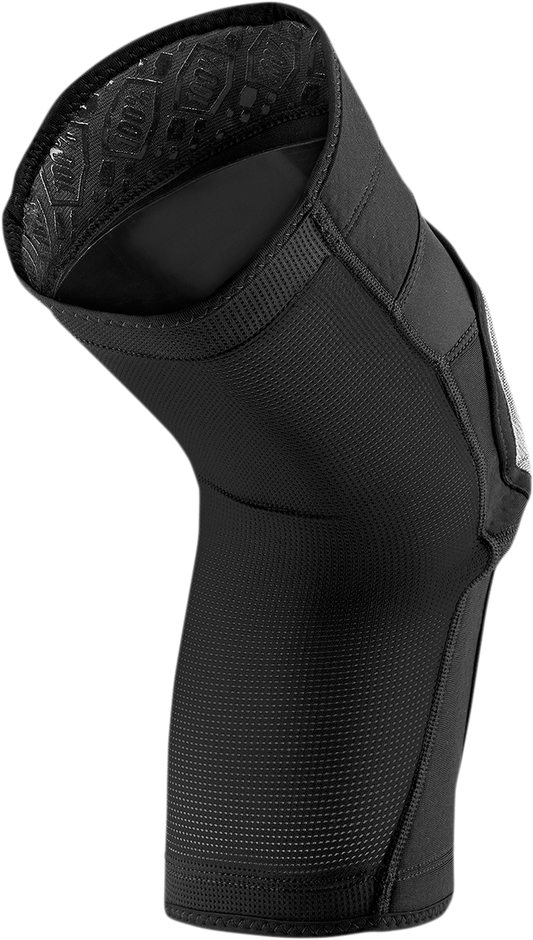 Bill's Exhausts Ridecamp Knee Guards in black and gray, XL size, designed for knee protection during outdoor activities.