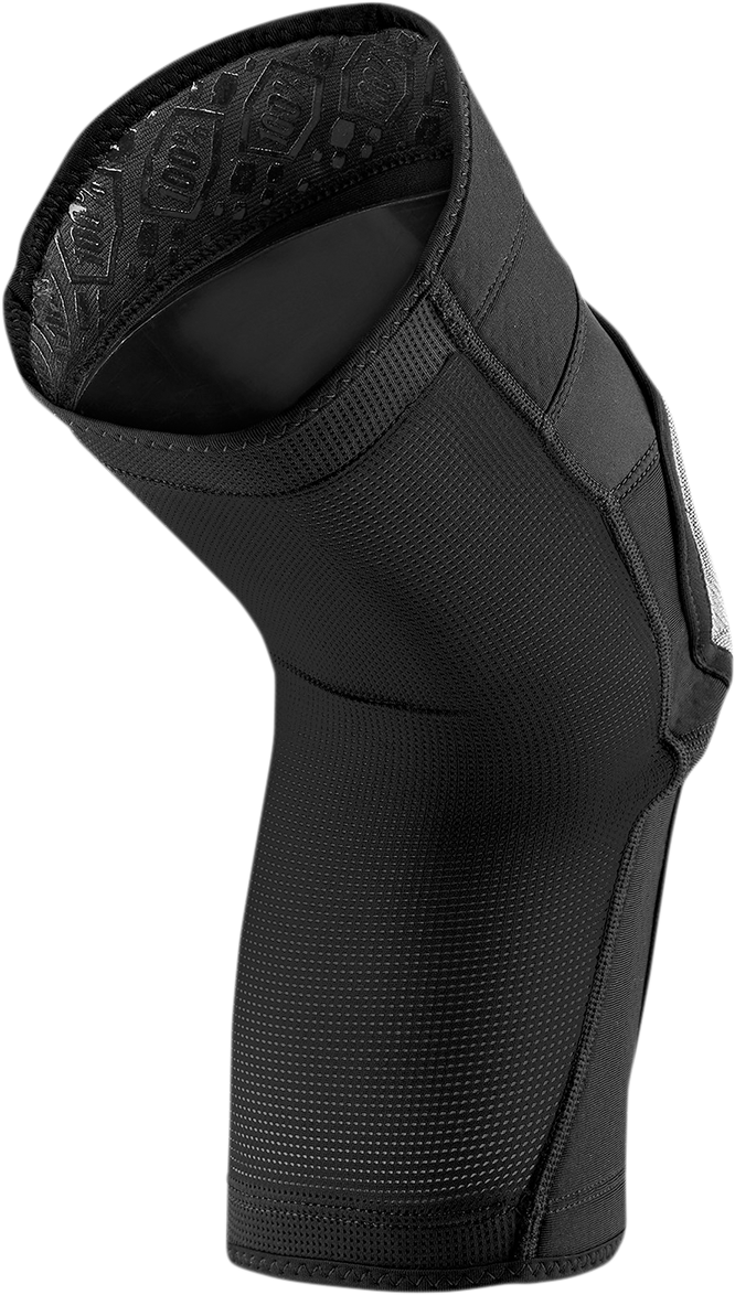 Bill's Exhausts Ridecamp Knee Guards in black and gray, large size, designed for knee protection during outdoor activities.