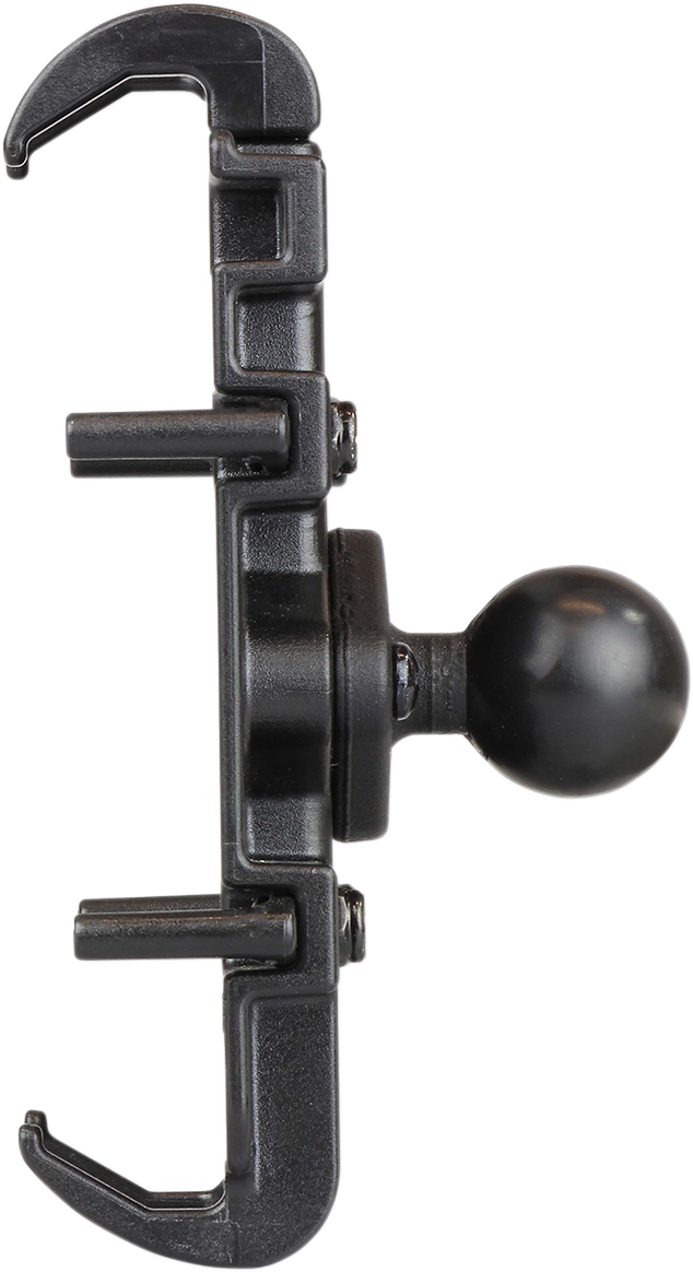 RAM MOUNTS Quick Grip Phone Holder mounted on engine, with ball mount for secure smartphone positioning, by Bill's Exhausts.