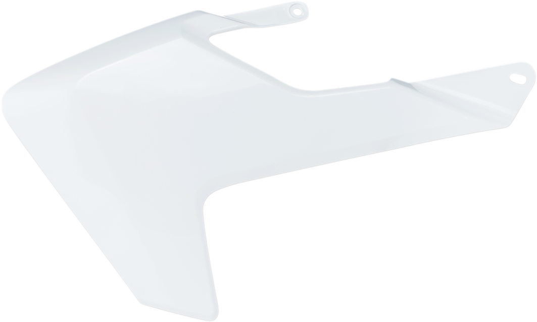 Acerbis OEM white radiator shroud for motorcycle body, featuring sleek design and branding details.