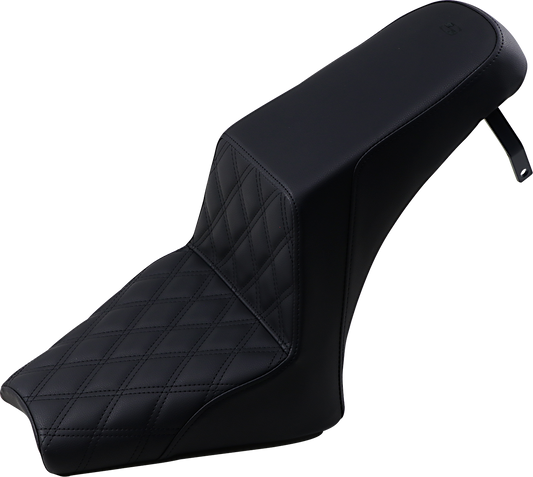 SADDLEMEN Step Up Seat - Front Lattice/Rear Smooth - Black - Scout Bobber I18-33-172 - Howling Moto