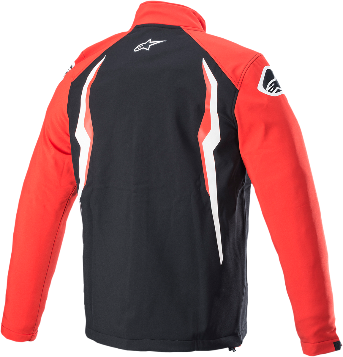 Alpinestars Honda softshell jacket in red and black, size XL, with visible zippers and logo details.