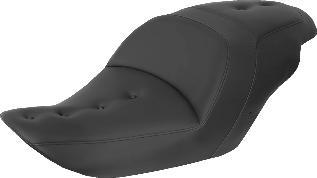 Black SADDLEMEN Roadsofa Pillow Top Seat for bikes, featuring a comfortable seat cushion without backrest, designed by Bill's Exhausts.