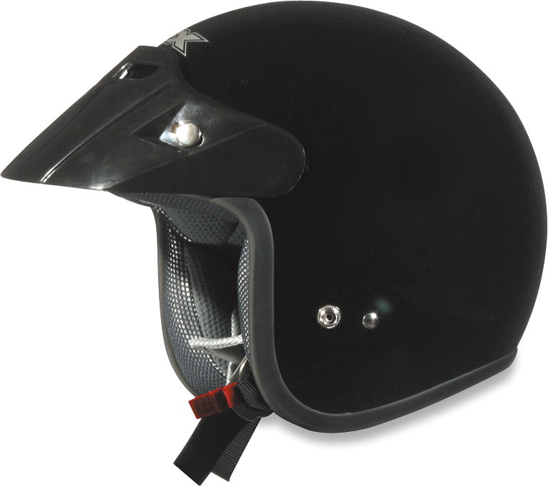Gloss black AFX FX-75Y motorcycle helmet in medium size, featuring a sleek design and full-face coverage.