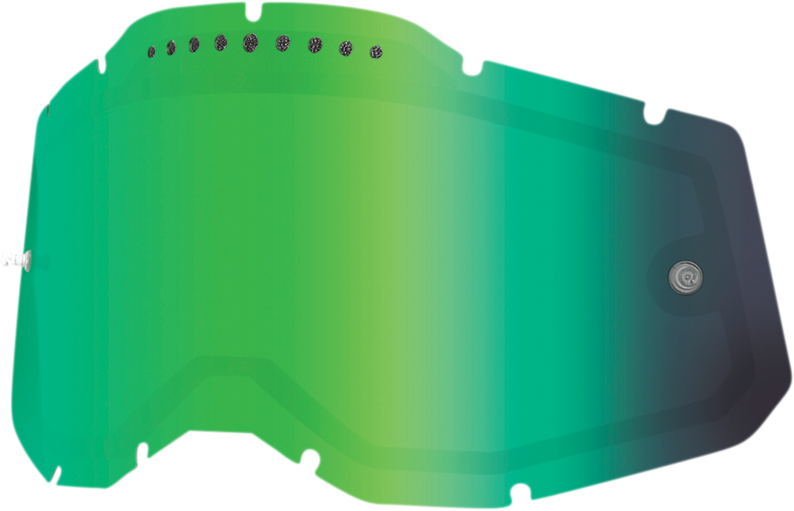 100% Accuri 2/Racecraft 2/Strata 2 Dual Lens - Vented - Green Mirror 59083-00005 - Howling Moto