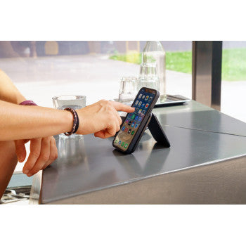 Bill's Exhausts SP CONNECT phone mount, secure phone holder for bikes or vehicles, with adjustable grip and durable design.