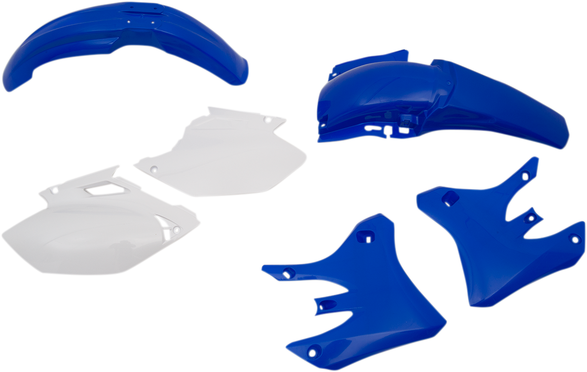 Acerbis OEM standard replacement body kit for motorcycles, displayed on a clean surface, showcasing the body panels and components.