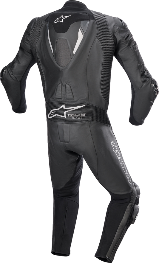 Alpinestars Missile Ignition v2 black 1-piece motorcycle suit with protective armor, US 36 / EU 46, displayed on a plain background.